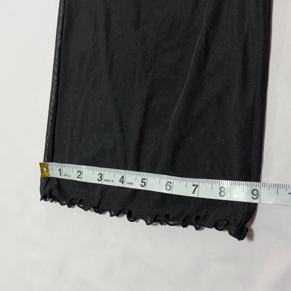 Girls Art Class Black Mesh Wide Leg Pants Lettuce Hem Sheer Trendy Size L 10/12 - Picture 5 of 8